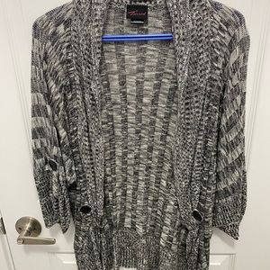 Torrid Black and Gray Knit Cardigan